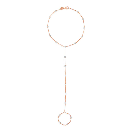 Nehita Finger Hand Chain ~ Rose Gold & White Gold balls