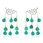 Load image into Gallery viewer, Diamond & Green Quartz Raindrop Earrings