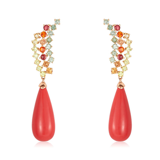 Sapphire Rain Coral Earring