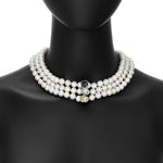 Load image into Gallery viewer, Daisy Triple Pearl Necklace