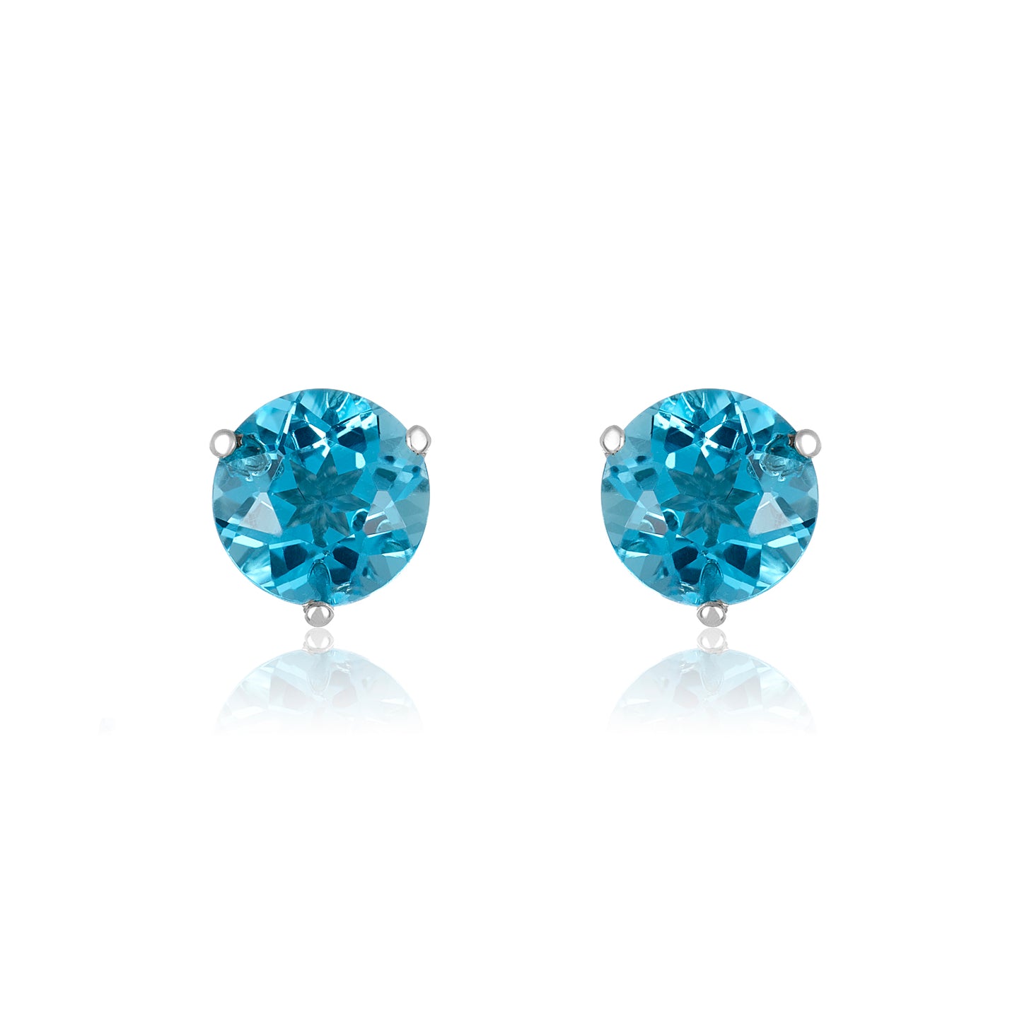White Gold Topaz Stud Earrings
