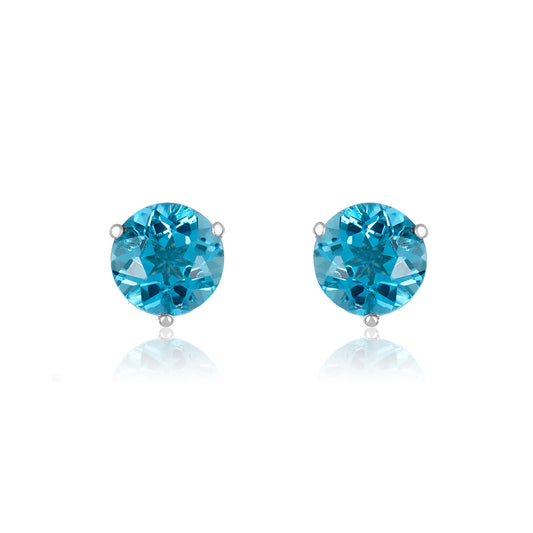 White Gold Topaz Stud Earrings