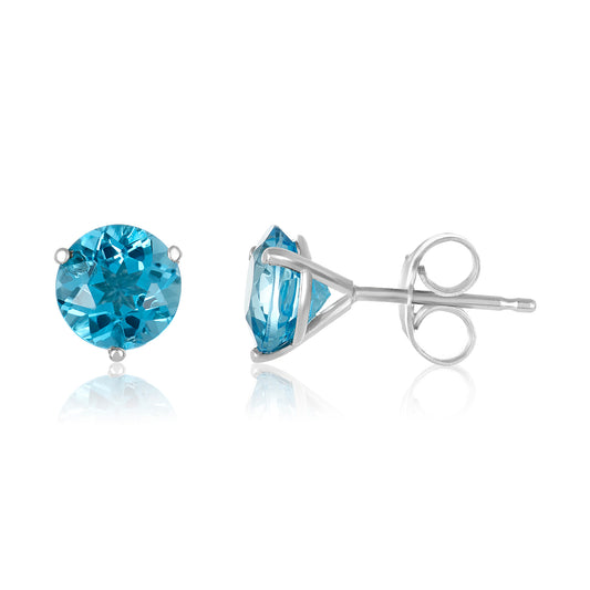 White Gold Topaz Stud Earrings