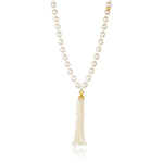 Load image into Gallery viewer, Double Tassel Pearl Necklace