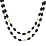 Load image into Gallery viewer, Nehita Faceted Oval Black Onyx & Gold Necklace