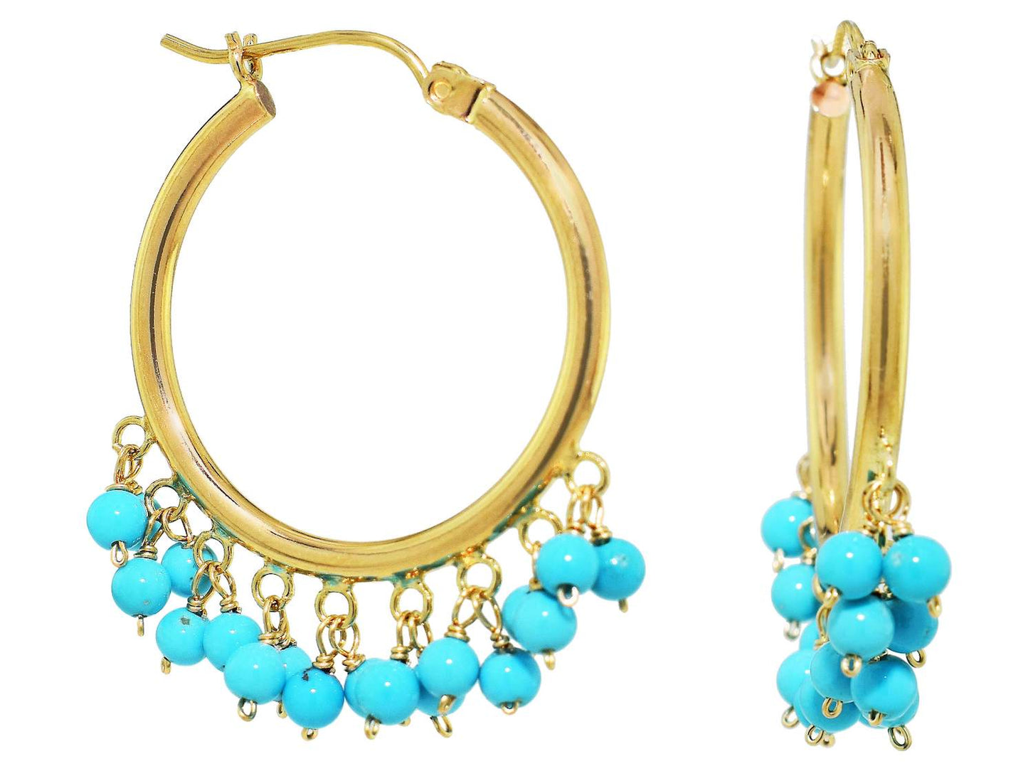 Hoop Turquoise Cluster Earring