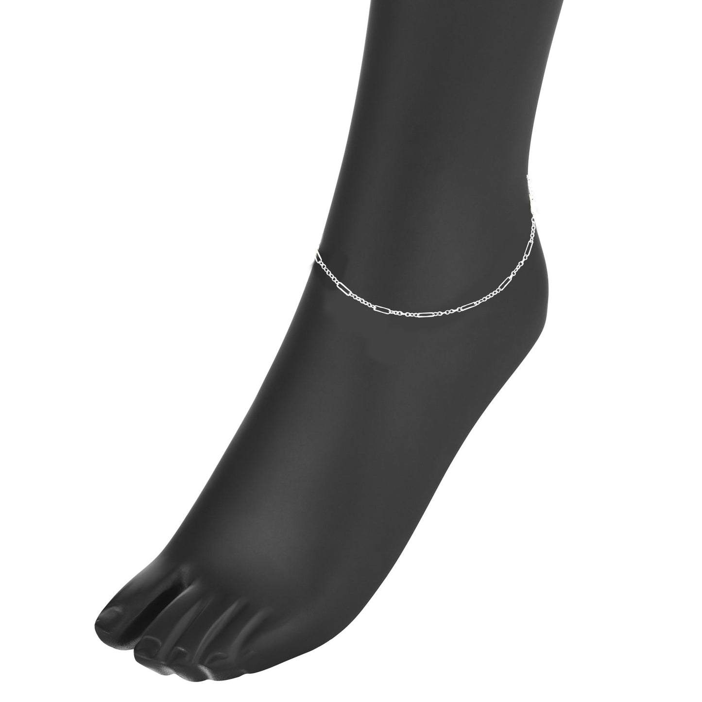Nehita White Gold Link Charm Anklet