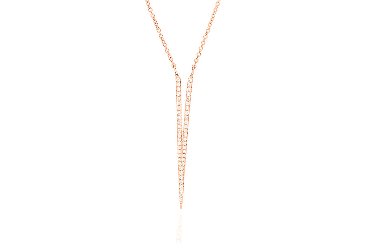 Rose Gold Split Dagger Diamond Pendant