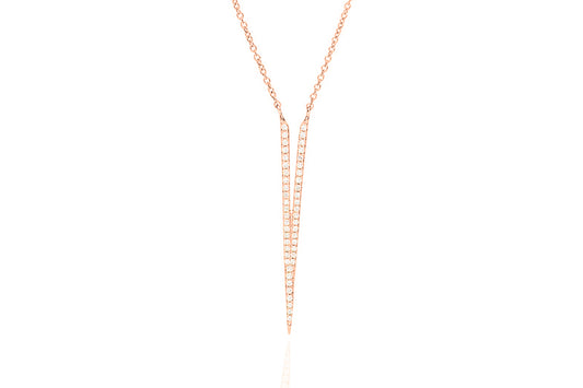 Rose Gold  Split Dagger Diamond Pendant