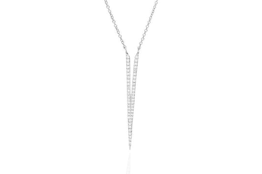 White Gold Split Dagger Diamond Pendant