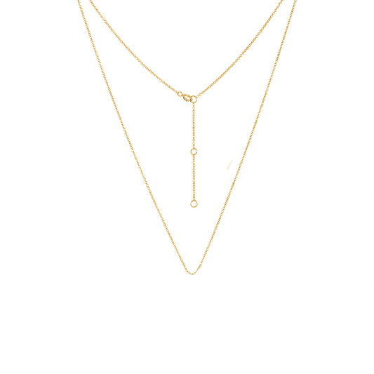 Adjustable Yellow Gold Chain Necklace 16 - 18 inches