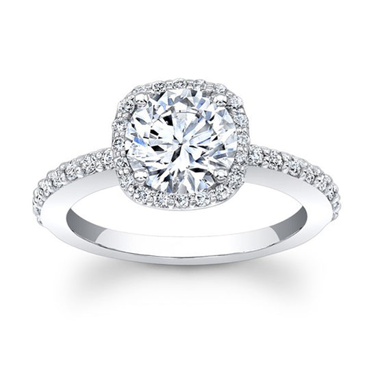 Cushion-Cut Diamond Halo Ring