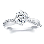 Load image into Gallery viewer, Single Round Blue Sapphire Infinity Engagement Ring
