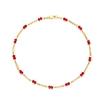 Load image into Gallery viewer, 14kt Red Crystal Anklet