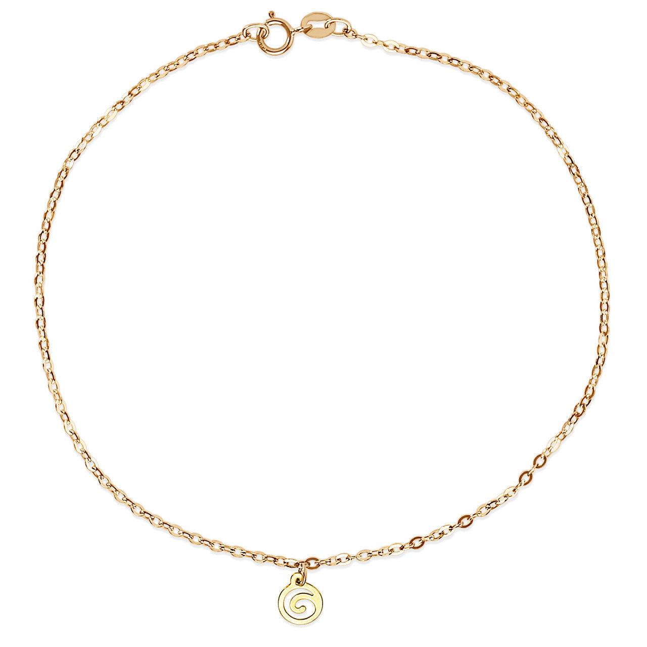 White Gold Single Charm Anklet