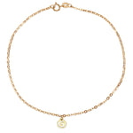 Load image into Gallery viewer, White Gold Single Charm Anklet