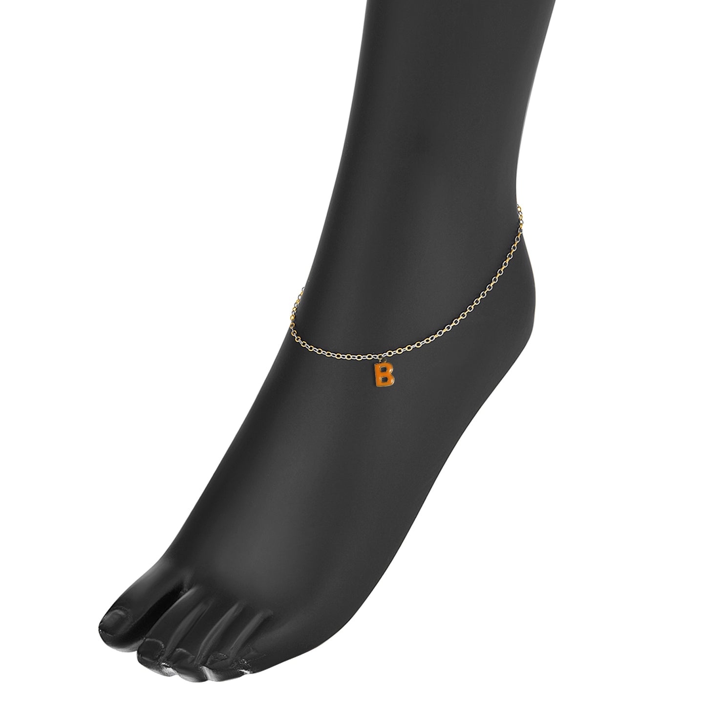 Nehita Two Tone B Charm Anklet
