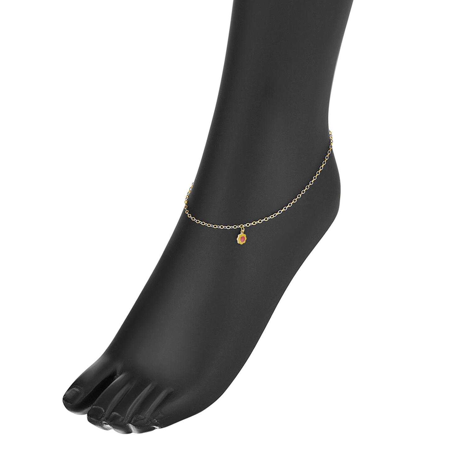 Nehita Two Tone Gold Daisy Anklet