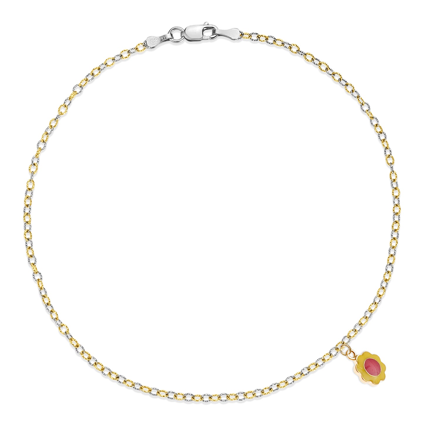 Nehita Two Tone Gold Daisy Anklet