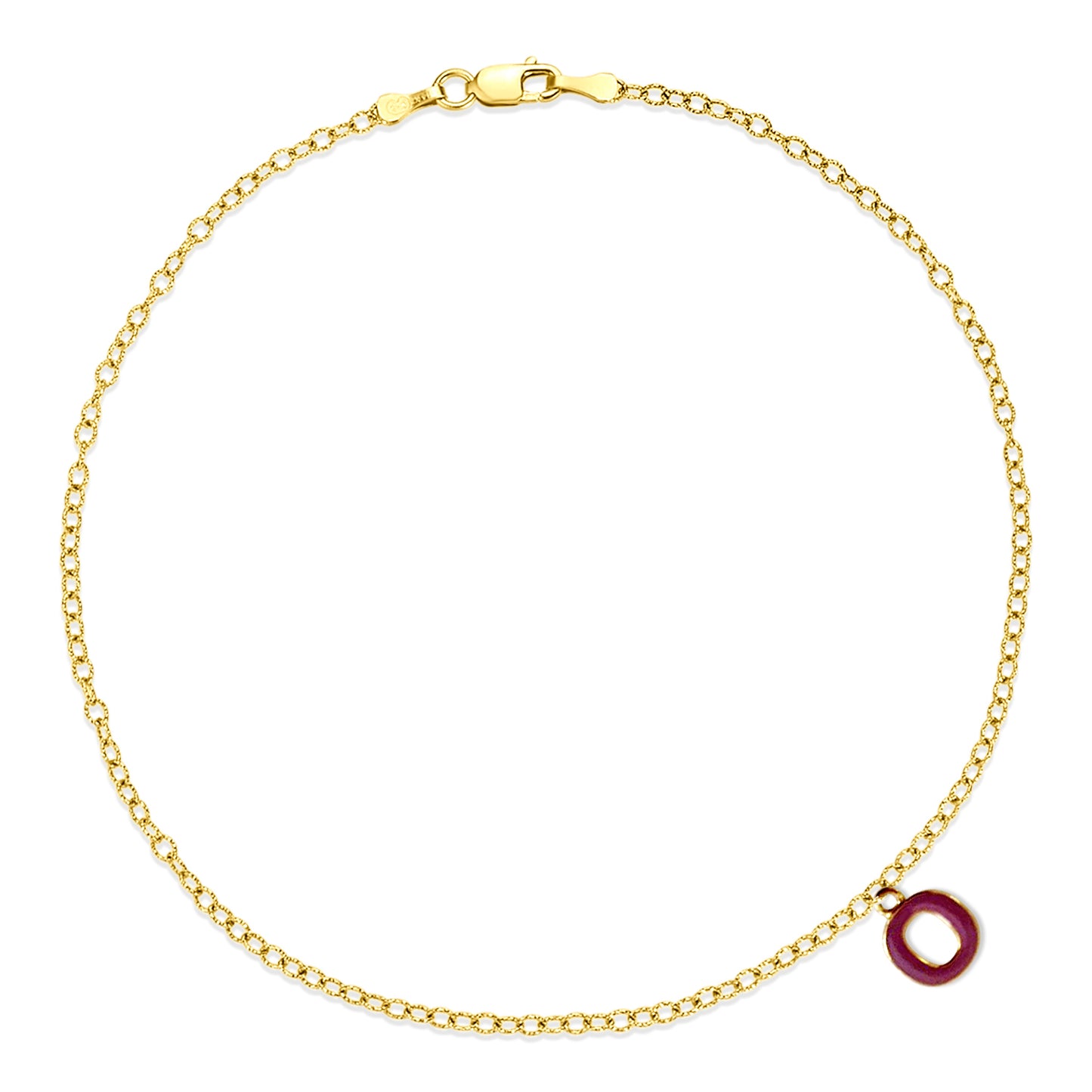 Nehita Yellow Gold O Charm Anklet