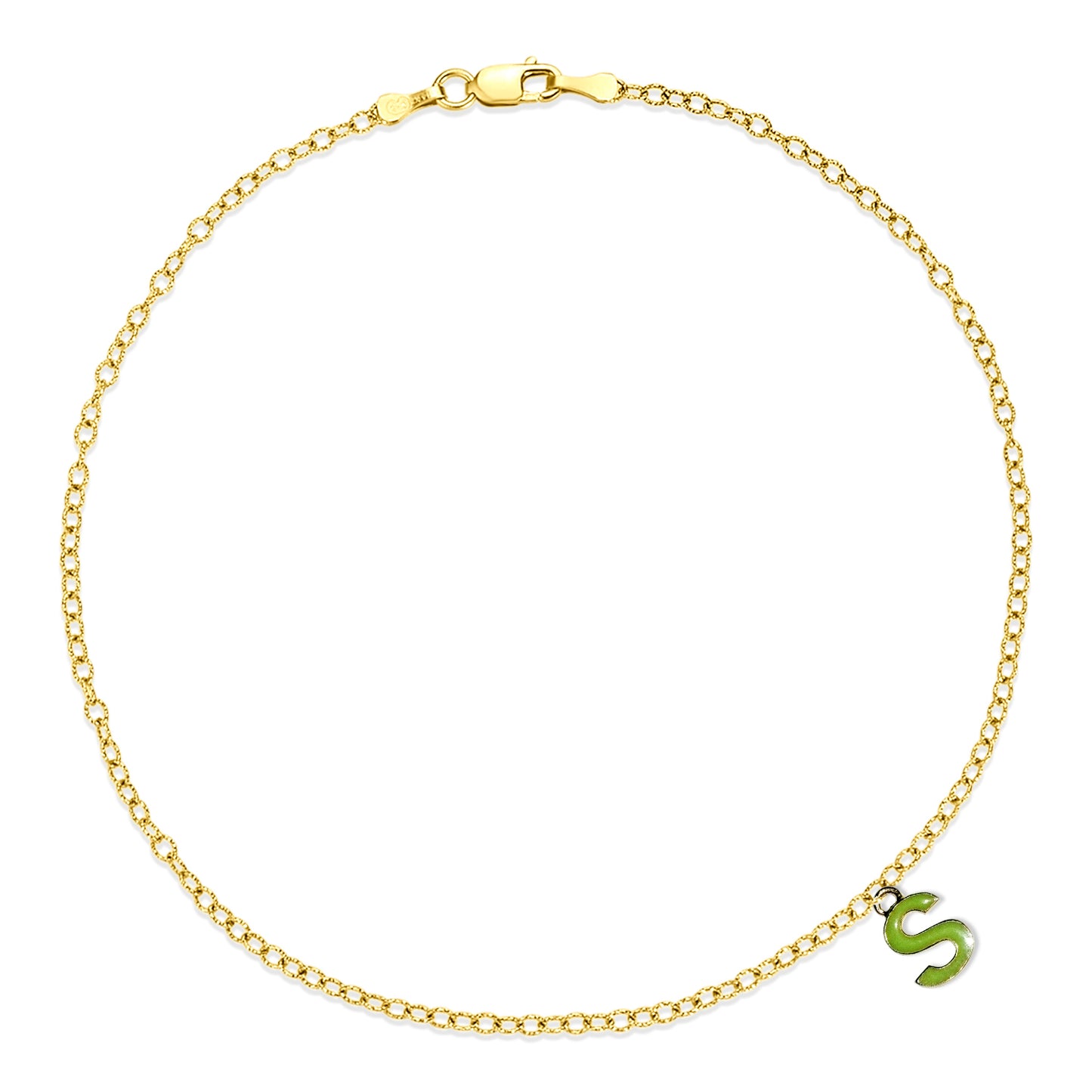 Nehita Yellow Gold S Charm Anklet