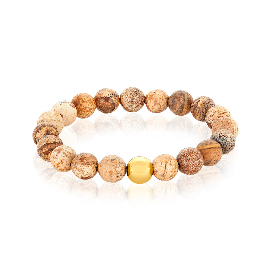 Jasper Gold Ball Bracelet