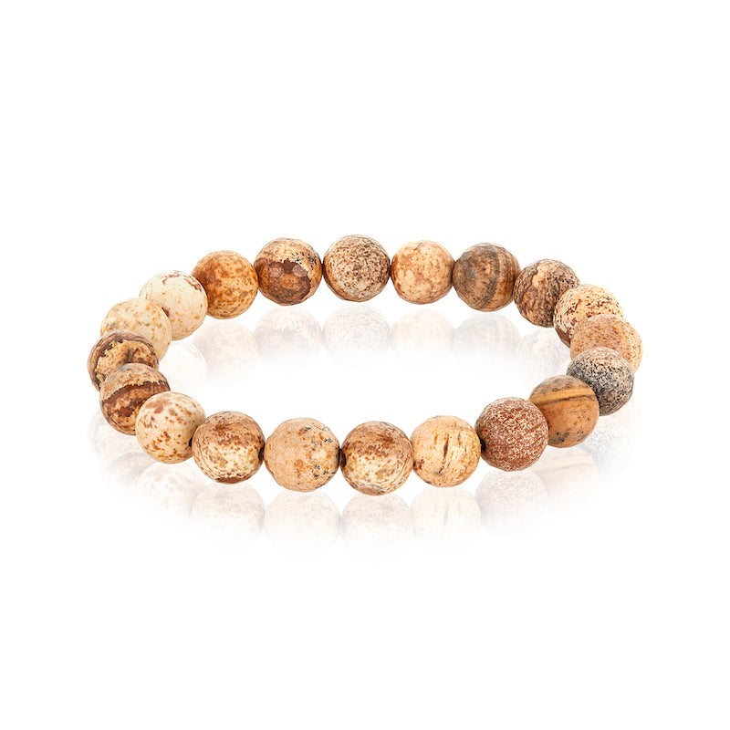 Jasper Gold Cross Charm Bracelet