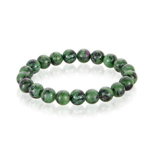 14 Karat Gold Ball Ruby Zoisite Bracelet