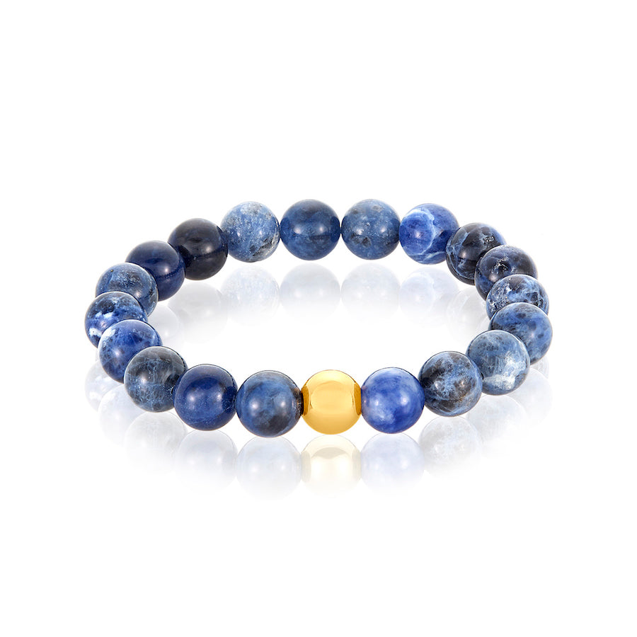 Gold Ball Blue Opal Bracelet