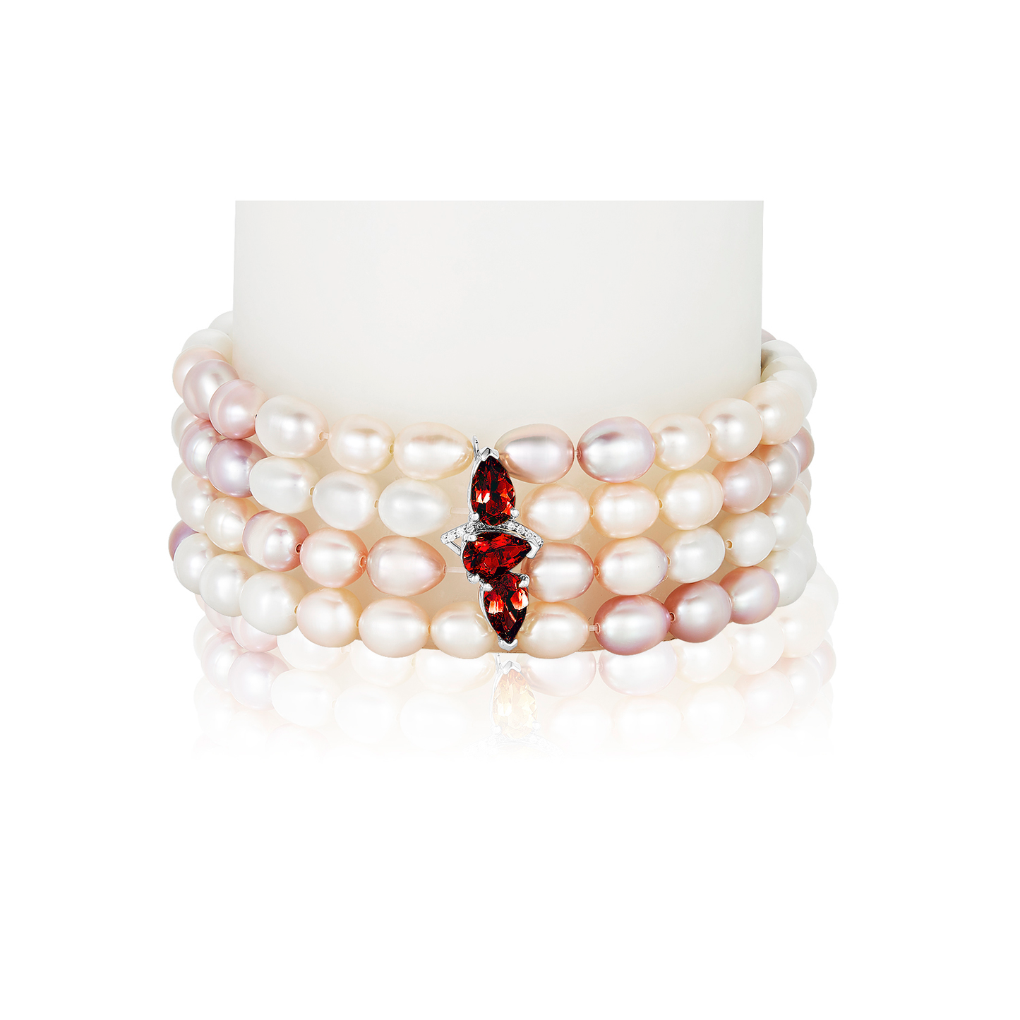 Nehita Zuri Multi-Colored 4 Layer Diamond & Garnet Bracelet