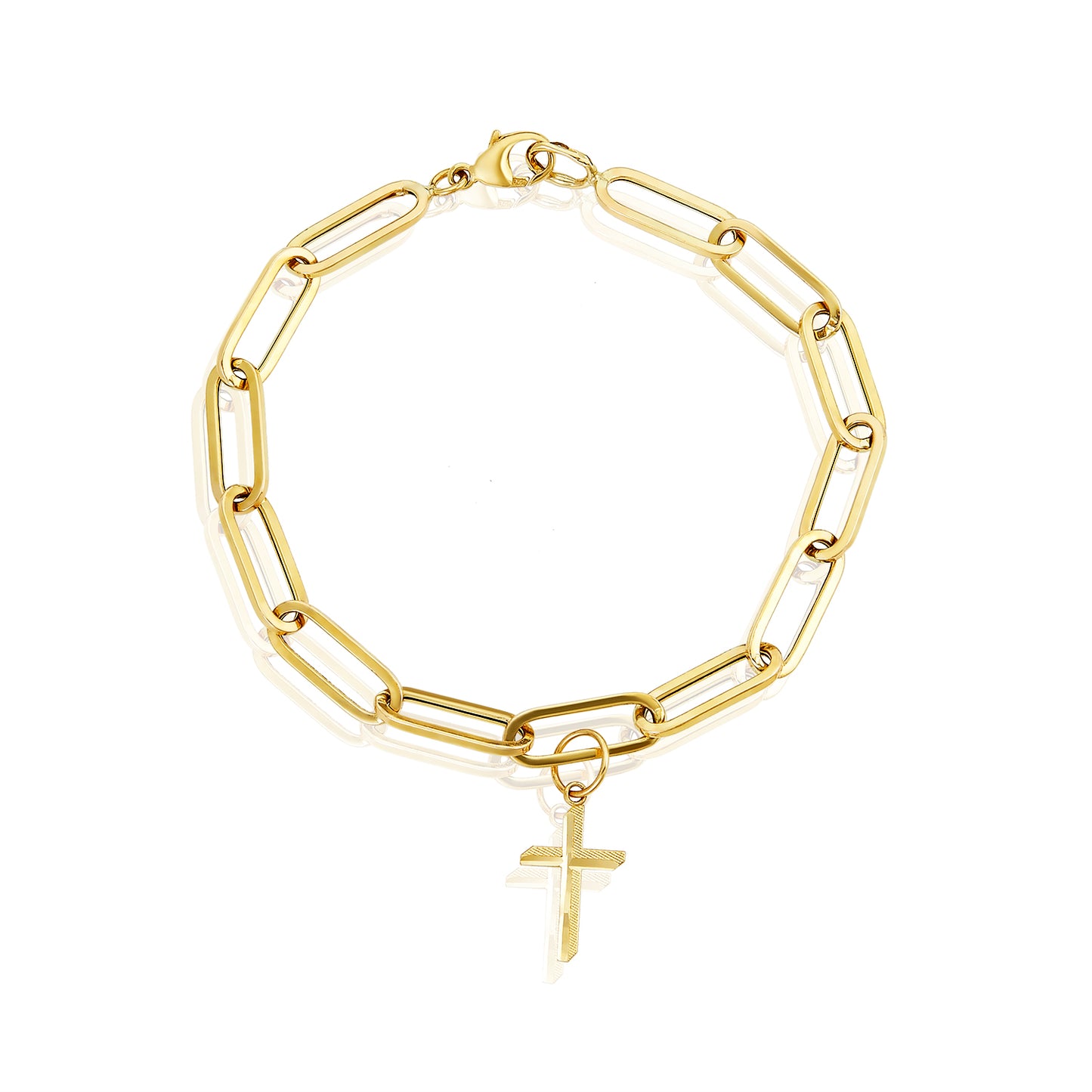 Nehita Paper Clip Cross Bracelet