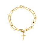 Load image into Gallery viewer, Nehita Paper Clip Cross Bracelet