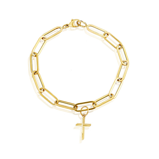 Nehita Paper Clip Cross Bracelet