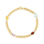 Load image into Gallery viewer, Nehita Paris Multi-Gemstone Cuban Link Bracelet