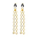 Load image into Gallery viewer, Nehita Double Drape Diamond & Onyx Earrings