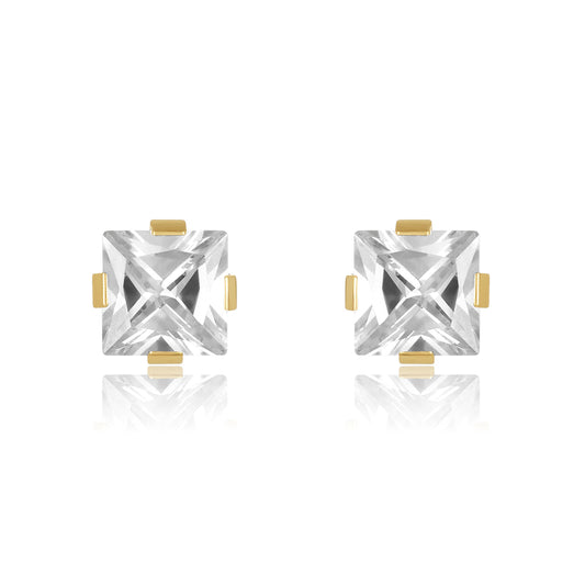 Twin Studs ~ Square & Round Stud Earrings