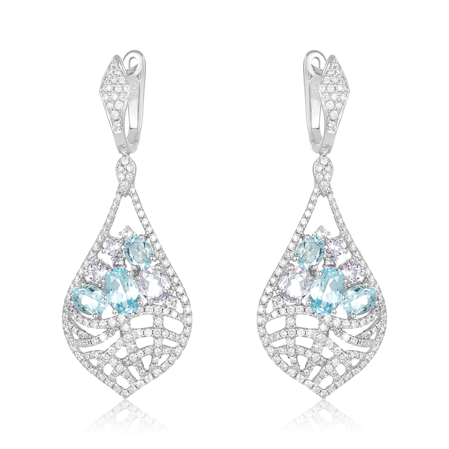 Aquamarine & Diamond Earrings