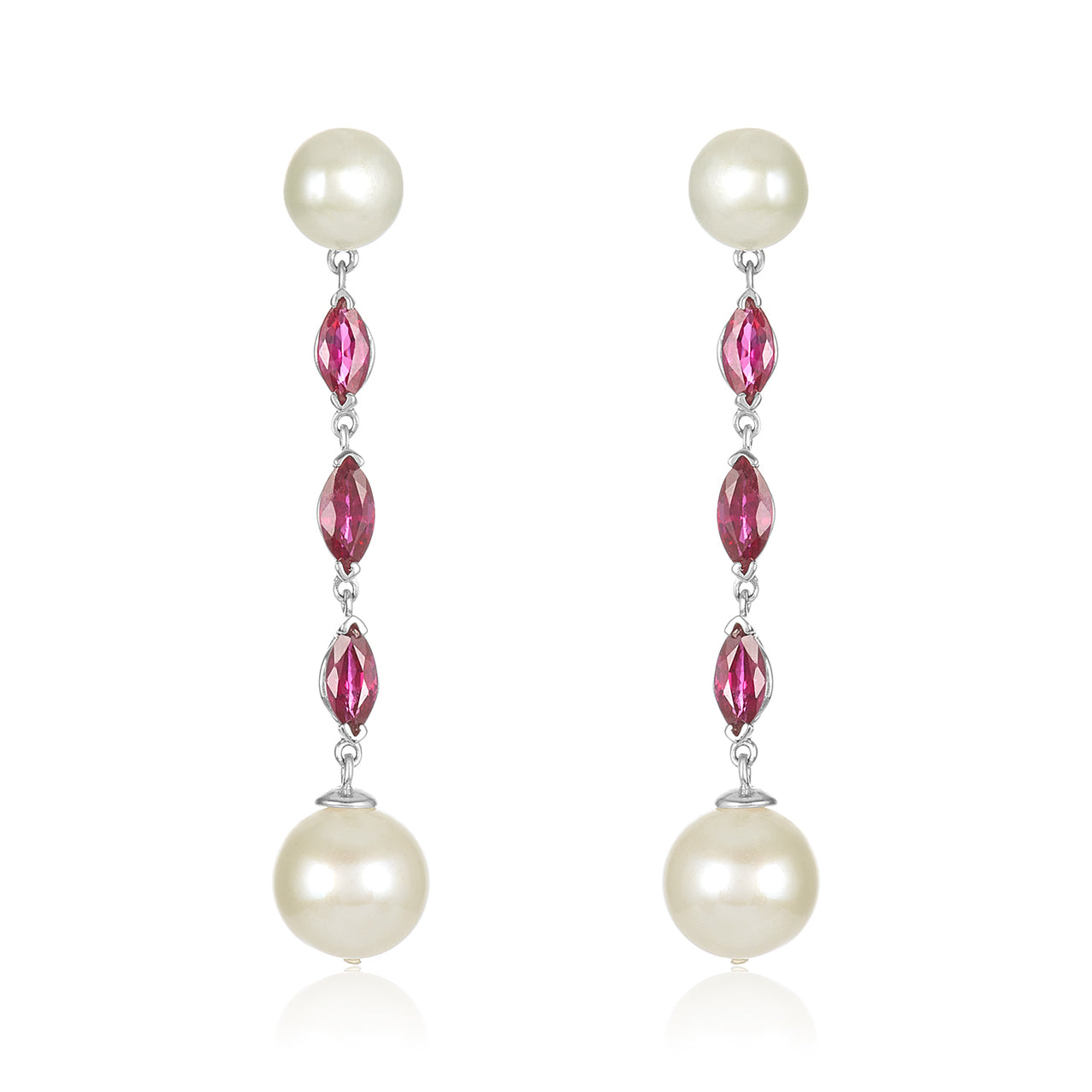 14kt Nehita Ruby & Pearl Earrings