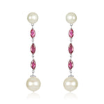 Load image into Gallery viewer, 14kt Nehita Ruby & Pearl Earrings