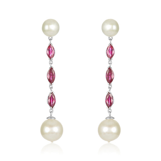 14kt Nehita Ruby & Pearl Earrings