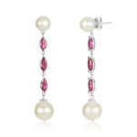 Load image into Gallery viewer, 14kt Nehita Ruby & Pearl Earrings