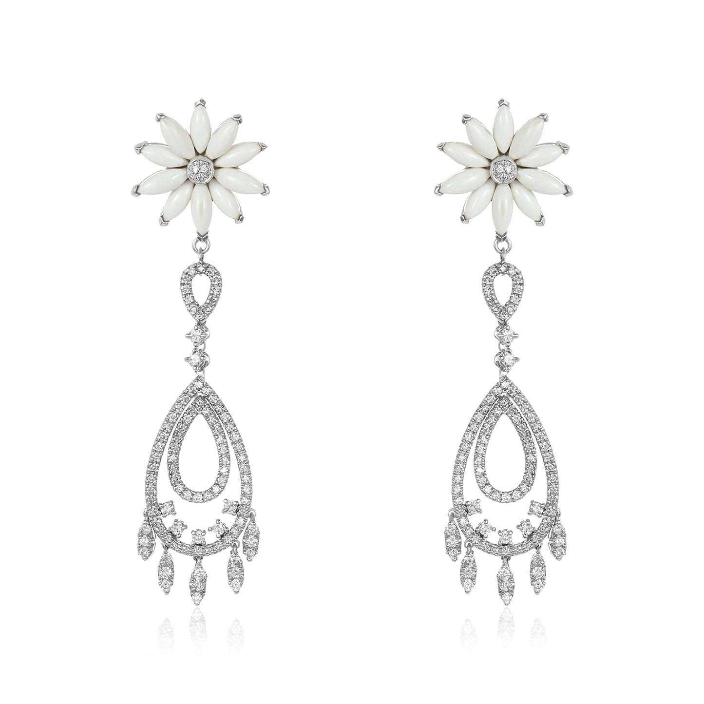 Grace White Onyx & Diamond Earring