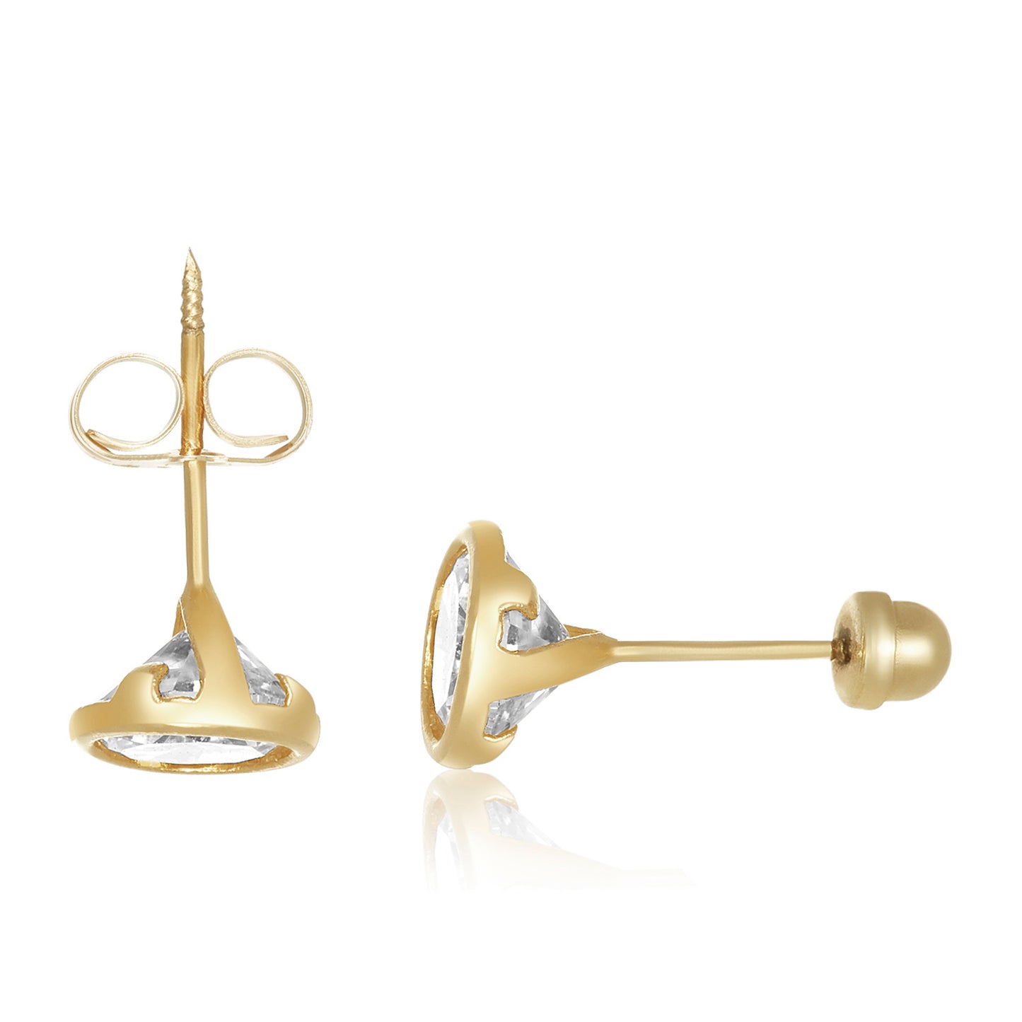 Twin Studs ~ Square & Round Stud Earrings