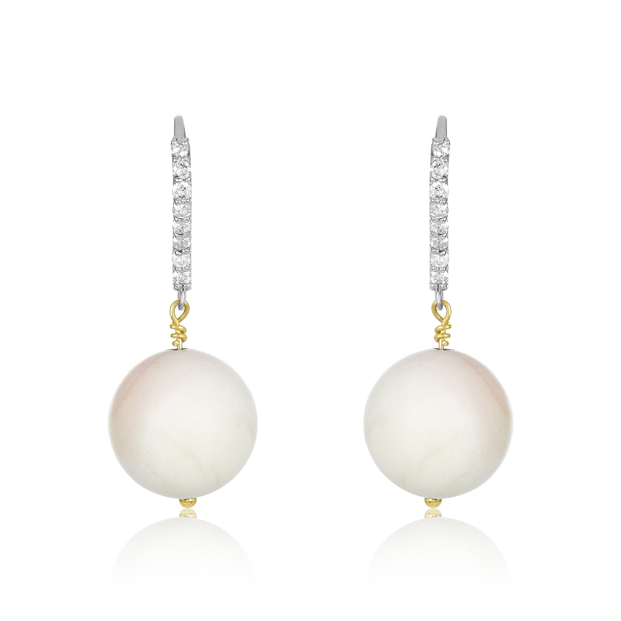 Diamond Shell Coral Earrings
