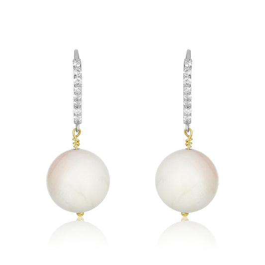 Diamond Shell Coral Earrings