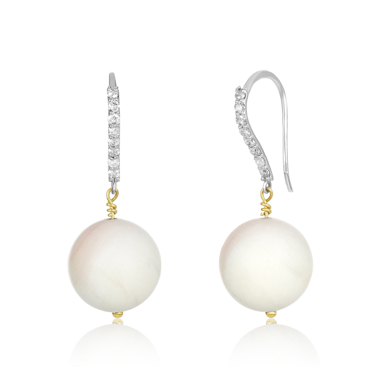 Diamond Shell Coral Earrings