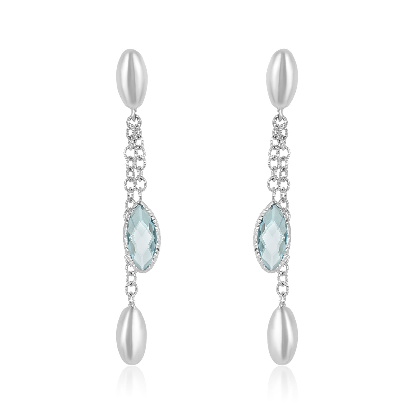 High Low White Gold Topaz Earring
