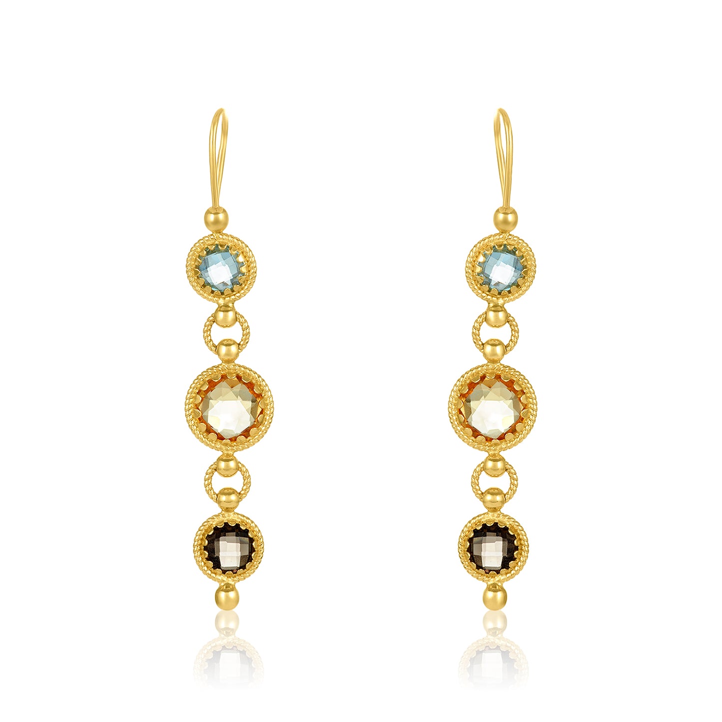 Triple Gemstone Earring