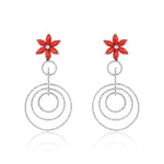 Load image into Gallery viewer, Grace Coral & Diamond Earring