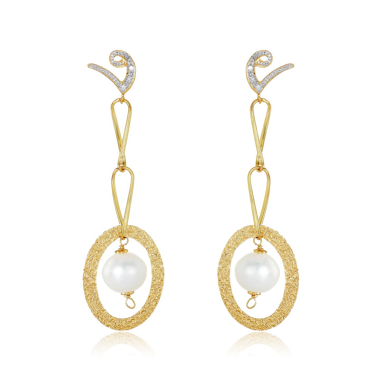 Nehita Gina Yellow Gold Pearl Earrings
